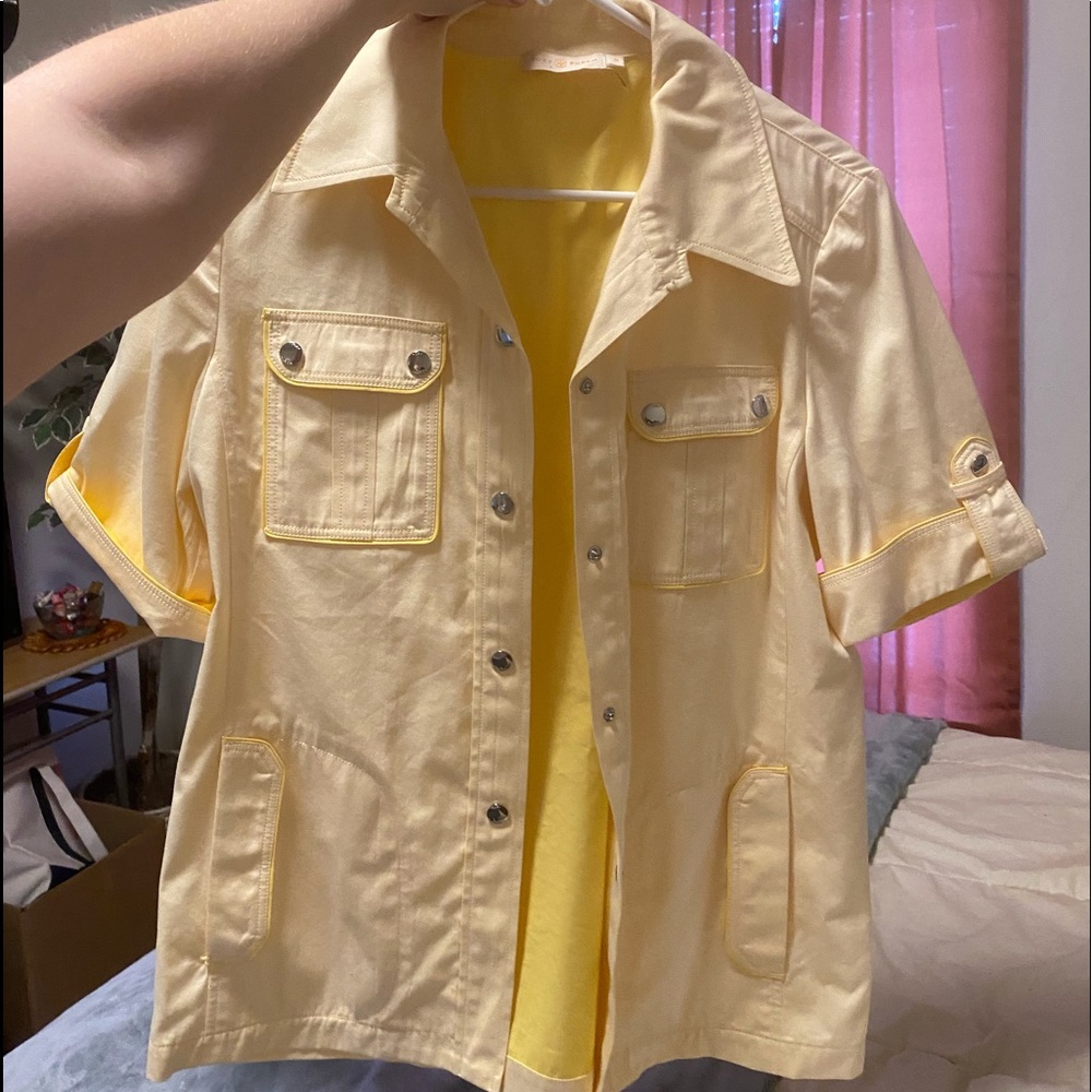 Authentic Tory Burch Yellow Shirt Size 10.